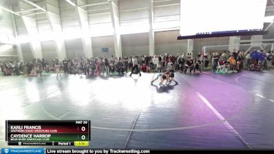 77 lbs Cons. Round 1 - Caydence Harrop, Bear River Wrestling Club vs Karli Francis, Southern Idaho Wrestling Club