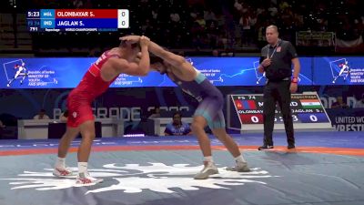 74 kg Repechage #2 - Suldkhuu Olonbayar, Mongolia vs Sagar Jaglan, India