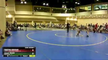 120 lbs Quarters & Wb (16 Team) - Calix Truex, MXW White vs Tristan Grogan, Land O` Lakes Wild Things