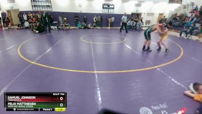 105 lbs Semifinal - Felix Matthiesen, Worland Middle School vs Samuel Johnson, Thermopolis