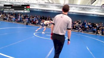 157 lbs Round 5 - Oliver Young, Liberty North vs Ty Braun, Norton Community HS