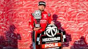 Kaden Honeycutt Reacts After Winning CARS Tour Late Model Stock Car Pole At North Wilkesboro