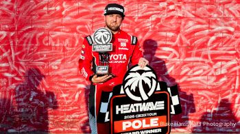 Kaden Honeycutt Reacts After Winning CARS Tour Late Model Stock Car Pole At North Wilkesboro