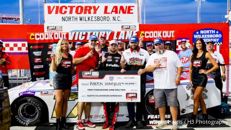 Kaden Honeycutt Reacts After Fighting Through Heat And Exhaustion To Sweep CARS Tour At North Wilkesboro