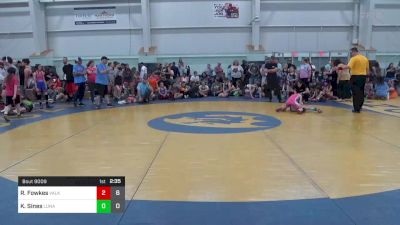 62 lbs Round 2 - Rilynn Fowkes, Valkyrie Girls WC vs Kamryn Sines, Lunatics