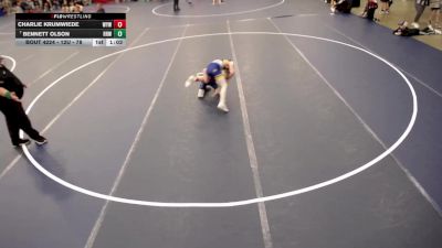 12U - 78 lbs Cons. Round 3 - Charlie Krumwiede, Wayzata Youth Wrestling vs Bennett Olson, Rum River Wrestling
