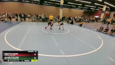 92 lbs Semifinal - Oliver Pulliam, Best Trained Wrestling vs Westyn Evans, Spartan Mat Club