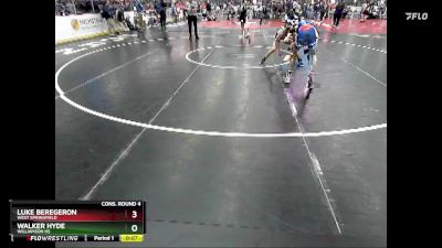 108 lbs Cons. Round 4 - Luke Beregeron, West Springfield vs Walker Hyde, Williamson Hs