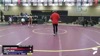 138 lbs Cons. Semi - Carson Crigger, Iowa vs Macael Bear, Central Iowa Wrestling Club /Team Intensity