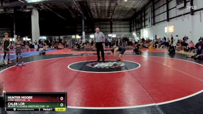 100 lbs Round 3 (6 Team) - Caleb Lor, BELIEVE TO ACHIEVE WRESTLING CLUB vs Hunter Moore, CLINIC WRESTLING