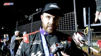 Robert Ballou Reacts After Last Corner Pass To Win USAC Indiana Sprint Week At Bloomington