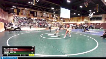 132 lbs Cons. Round 7 - Malikhi Espiritu, Temecula Valley vs Peter Bowen, Los Gatos