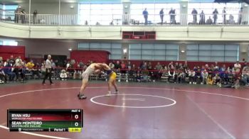165 lbs Quarterfinal - Sean Monteiro, Western New England vs Ryan Hsu, Worcester Polytechnic