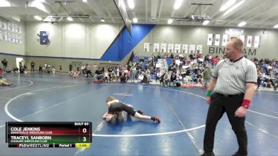 79 lbs Champ. Round 2 - Traceyl Sanborn, Cougars Wrestling Club vs Cole Jenkins, Grantsville Wrestling Club