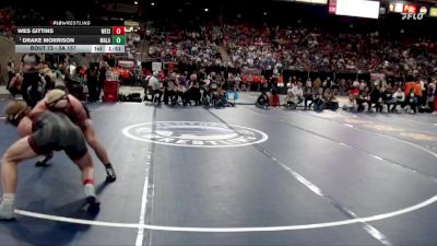 3A 157 lbs Champ. Round 1 - Drake Morrison, Malad vs Wes Gittins, West Side