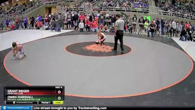 98 lbs Champ. Round 1 - Grant Rieger, MOOK MAT CLUB vs Owen Marshall, Molalla JuJu Warrior Mat Club