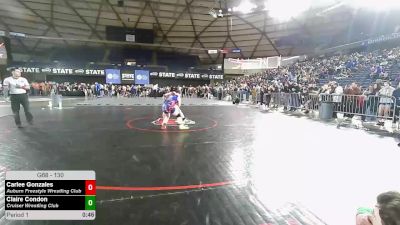 130 lbs Quarters - Carlee Gonzales, Auburn Freestyle Wrestling Club vs Claire Condon, Cruiser Wrestling Club