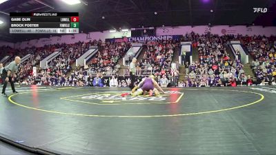 175 lbs Finals (8 Team) - Gabe Olin, Lowell HS vs Brock Foster, Fowlerville HS