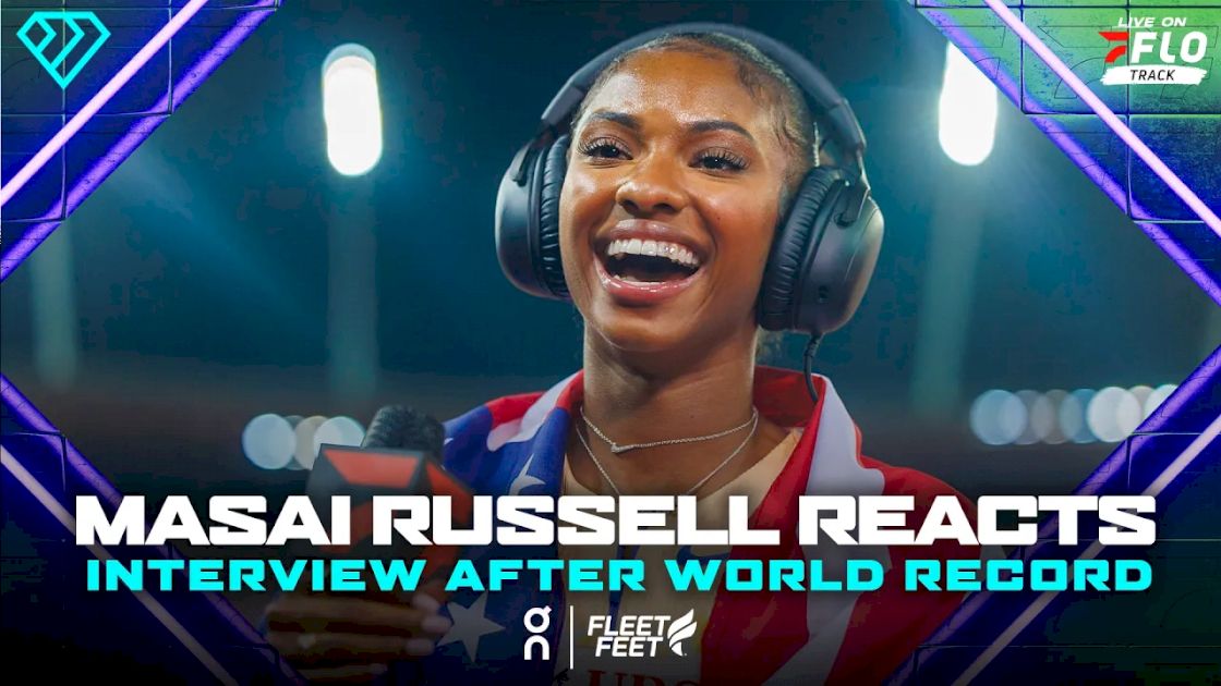 Masai Russell CELEBRATES 100mH WR on Athlete's Lounge