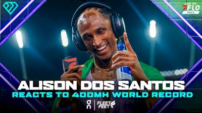 Alison dos Santos Reacts To His NEW 400mH WORLD RECORD In Post-Race Interview