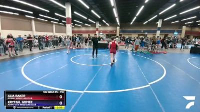 118 lbs Cons. Round 3 - Alia Baker, Global Wrestling Club vs Krystal Gomez, Alamo City Wrestling Club