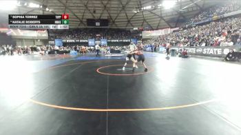 Girls 2A 105 lbs Quarterfinal - Sophia Torrez, Toppenish (Girls) vs Natalie Roberts, North Mason (Girls)