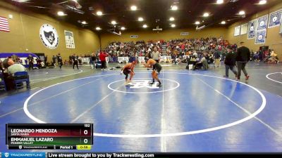 132 lbs Cons. Round 2 - Leonardo Mendoza, Santa Maria vs Emmanuel Lazaro, Pioneer Valley