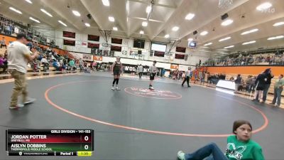 141-153 lbs Semifinal - Aislyn Dobbins, Thermopolis Middle School vs Jordan Potter, Greybull MS