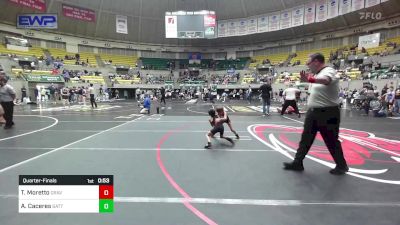 46 lbs Quarterfinal - Titus Moretto, Gravette Wrestling Club vs Anthony Caceres, Battlefield Wrestling Club