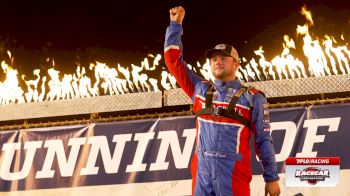 Hudson O'Neal Reacts After Friday Group B Prelim Night Win At Eldora's World 100