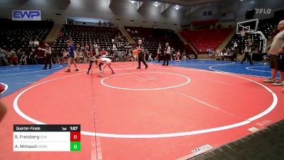 72 lbs Quarterfinal - Bowen Freisberg, Caney Valley Wrestling vs Austin Mittasch, Morrison Takedown Club