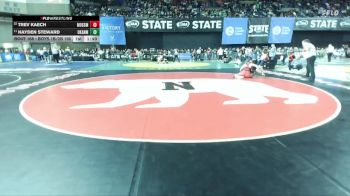 Boys 1B/2B 190 Champ. Round 1 - Hayden Steward, Okanogan vs Trev Kaech, Mossyrock