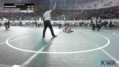 75 lbs Round Of 16 - Gavin Sparks, Salina Wrestling Club vs Paxtyn McGilbert, Midwest City Bombers Youth Wrestling Club