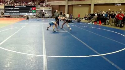 120 lbs Cons. Round 3 - Gannon Faber, Fairmont/MCW vs Kaesen Miller, K-M