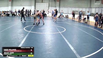 85 lbs Cons. Semi - Brady Sher, Funky Monkey vs Anze Williams, Meridian Maniacs Wrestling Clu