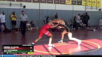 141 lbs Champ. Round 2 - Jett Multanean, Delta College vs Derrek Alcantar, Bakersfield College