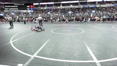 78 lbs Consi Of 16 #2 - Colton Wisdom, Caney Valley Wrestling vs Trey VanderPas, East Kansas Eagles