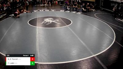 215 lbs Quarterfinal - Blaine O`Farrell, Central Cambria Hs vs Tyler Lobb, Moshannon Valley Hs