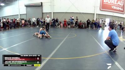 93 lbs Semifinal - Bruce Hassell, Williamsburg Wrestling Club vs Jacob Weatherholtz, Impact Wrestling Academy