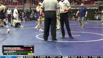1A-126 lbs Cons. Round 2 - Brayden Scheffers, Southeast Warren/Melcher-Dallas vs Cash Hatfield, Regina, Iowa City