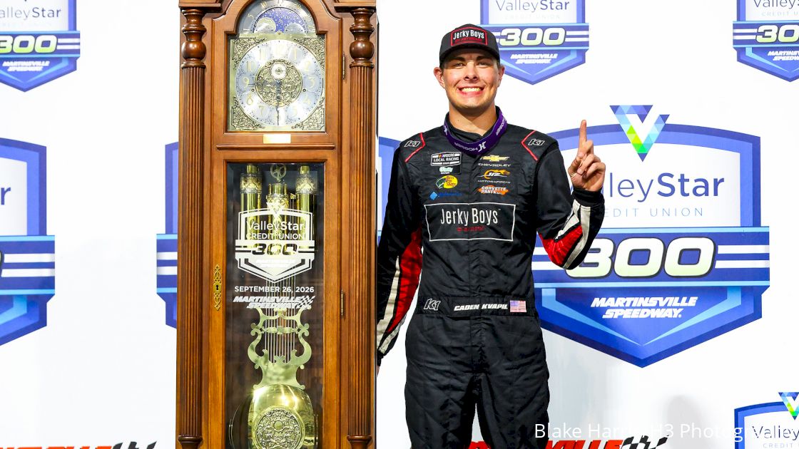 Kvapil Reacts After Winning The Clock At Martinsville