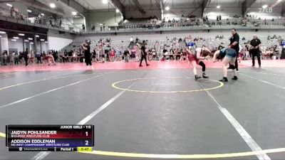 115 lbs Quarterfinal - Jaidyn Pohlsander, Bulldogs Wrestling Club vs Addison Eddleman, MO West Championship Wrestling Club