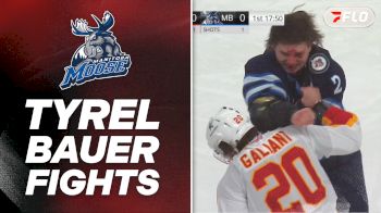 Tyrel Bauer Fights | Manitoba Moose | Called Up To Winnipeg Jets
