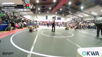 46 lbs Semifinal - Greyson Summitt, Wolfpak Wrestling vs Cody Hawkins, HURRICANE WRESTLING ACADEMY