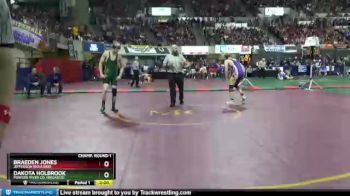 Champ. Round 1 - Dakota Holbrook, Powder River Co. (Broadus) vs Braeden Jones, Jefferson (Boulder)