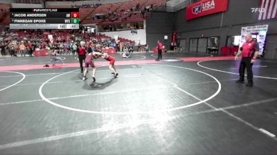 120 lbs 1st Place Match - Jacob Andersen, Amery Warriors vs Finnegan Spoke, WYSO