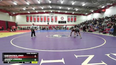 157 lbs Cons. Round 3 - Andrew Longoria, Rio Hondo vs Khryspatrick Jones, Victor Valley College