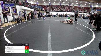 76 lbs Consolation - Gunner Allen, Standfast OKC vs Paisley Jones, Tecumseh Youth Wrestling