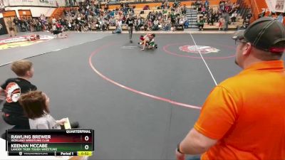 62 lbs Quarterfinal - Rawling Brewer, Worland Wrestling Club vs Keenan McCabe, Lander Tiger Tough Wrestling