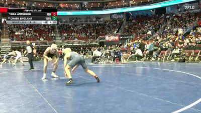 1A-157 lbs 7th Place Match - Chase England, Lenox vs Will Aitchison, Regina, Iowa City